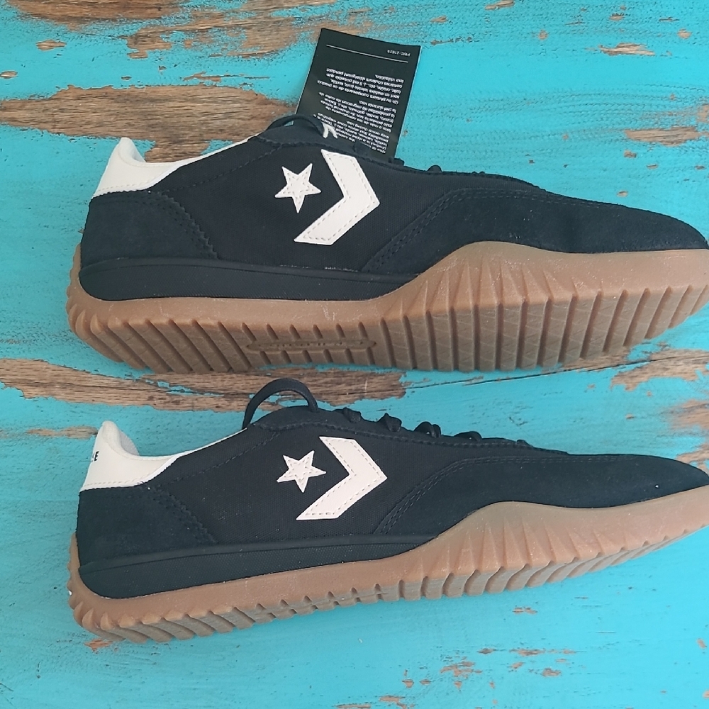 Converse Black and White Sneakers with Gum Sole